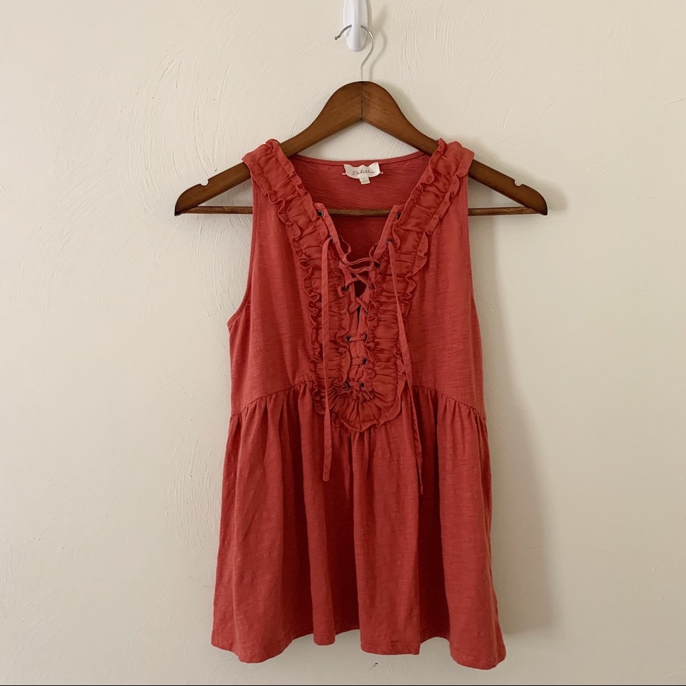 Anthropologie Deletta Ruffle Tank Size XS